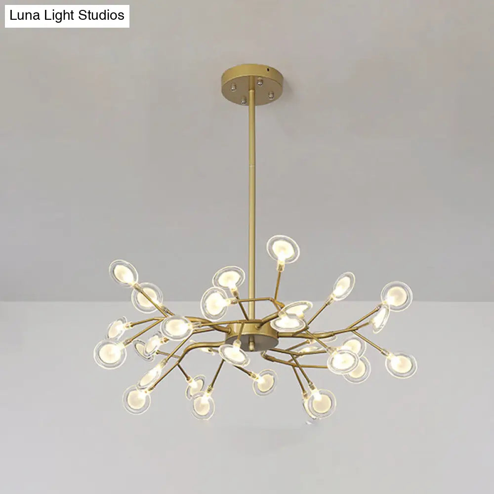 Modern Firefly Pendant Light For Living Room With Led Acrylic Design 30 / Gold