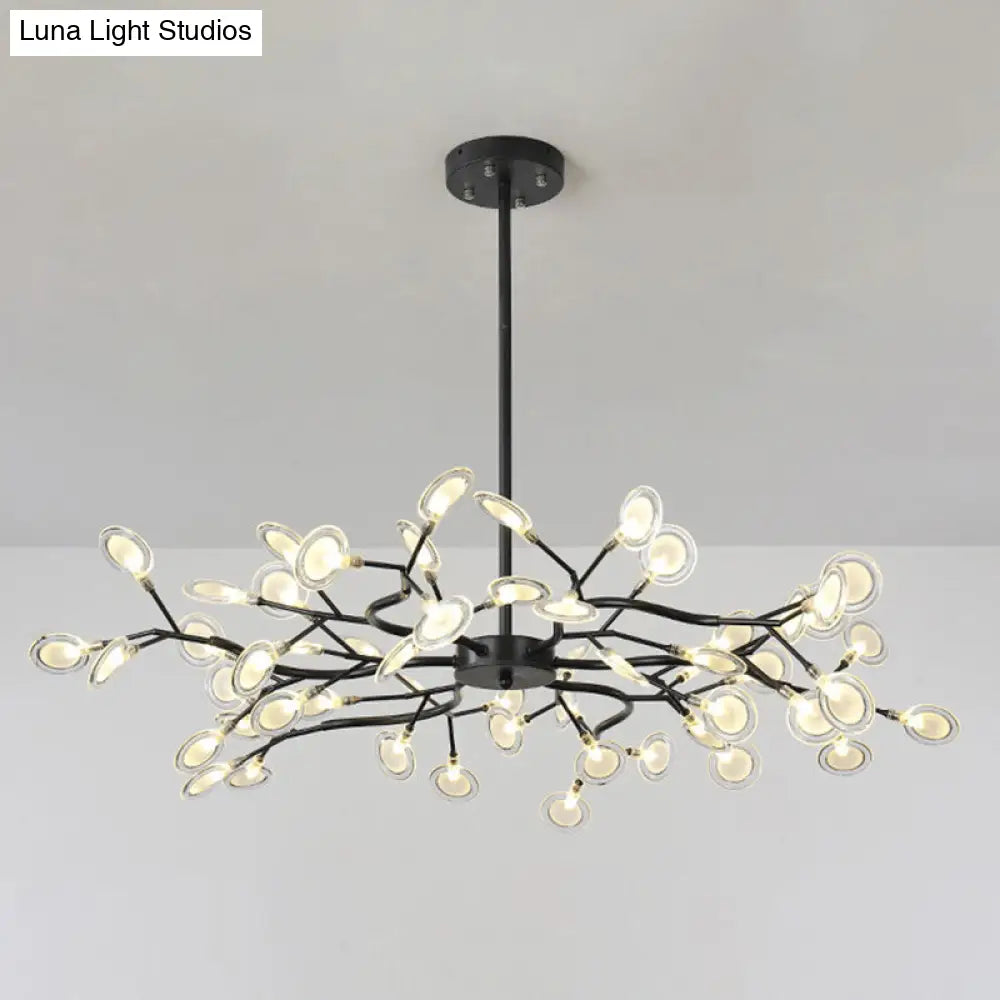 Modern Firefly Pendant Light For Living Room With Led Acrylic Design 54 / Black