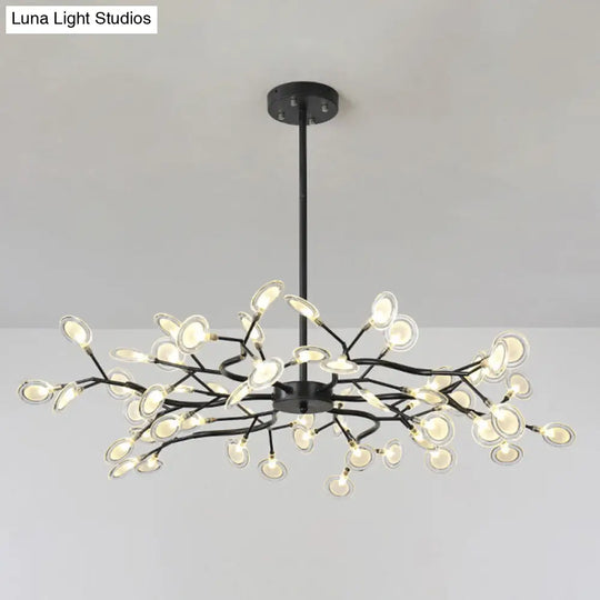 Modern Firefly Pendant Light For Living Room With Led Acrylic Design 54 / Black