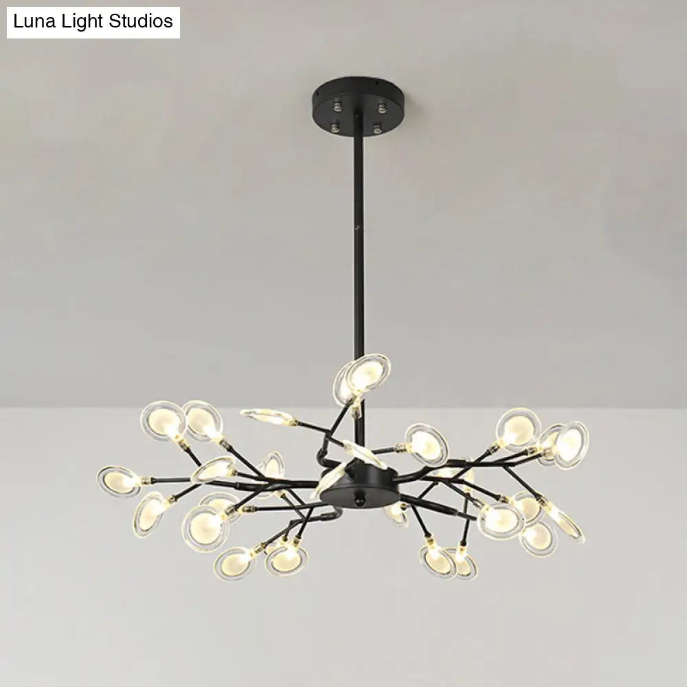 Modern Firefly Pendant Light For Living Room With Led Acrylic Design 36 / Black