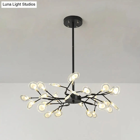 Modern Firefly Pendant Light For Living Room With Led Acrylic Design 36 / Black