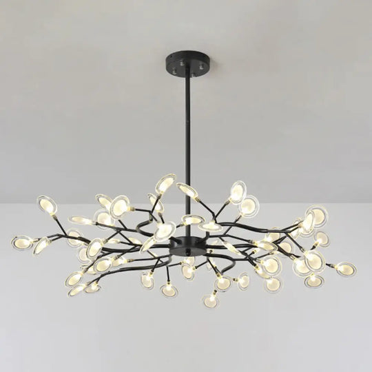 Modern Firefly Chandelier Pendant Light - Acrylic Led Lighting For Living Room 54 / Black