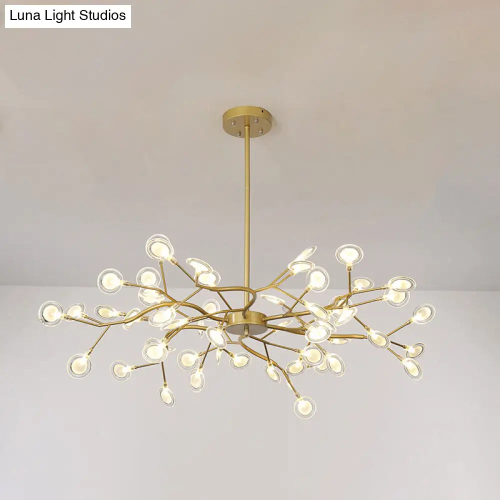 Modern Firefly Pendant Light For Living Room With Led Acrylic Design 54 / Gold