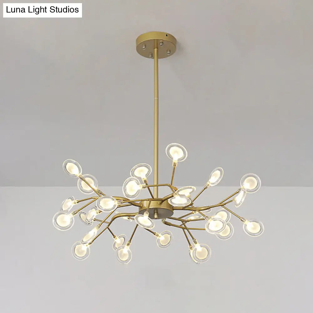 Modern Firefly Pendant Light For Living Room With Led Acrylic Design 36 / Gold