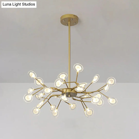 Modern Firefly Pendant Light For Living Room With Led Acrylic Design 36 / Gold