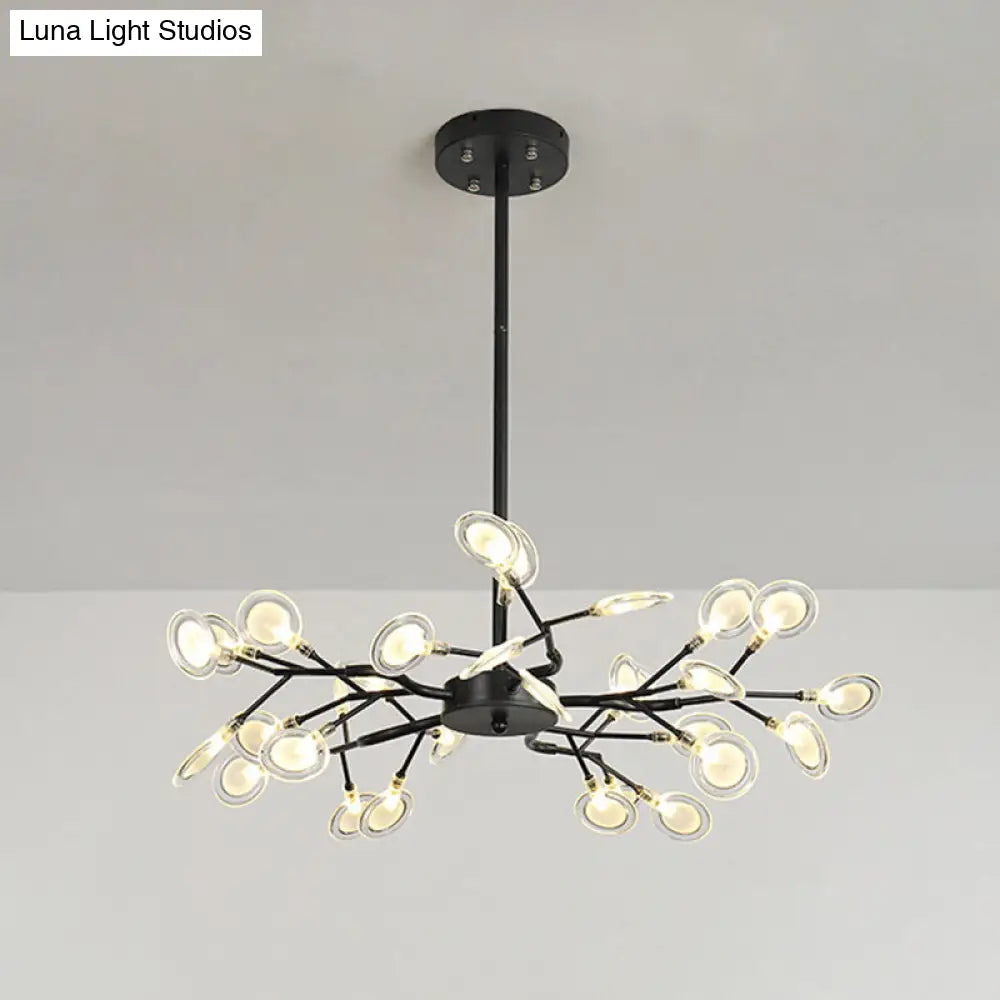 Modern Firefly Pendant Light For Living Room With Led Acrylic Design 30 / Black