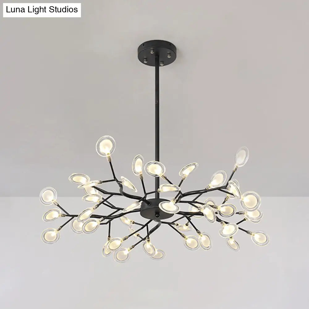 Modern Firefly Pendant Light For Living Room With Led Acrylic Design 45 / Black