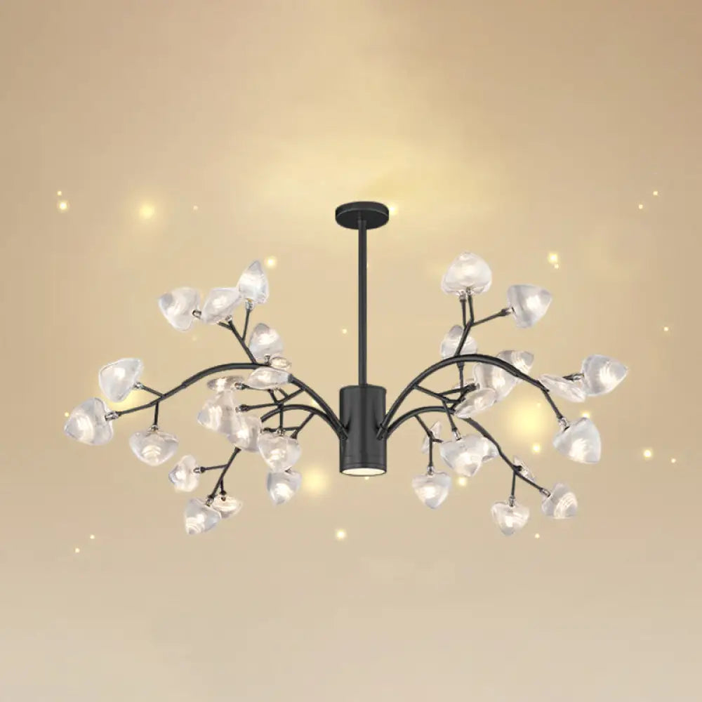 Modern Firefly Chandelier With Clear Acrylic Leaf Shades For Bedroom And Corridor Lighting 36 /