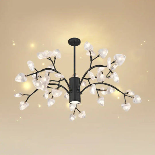 Modern Firefly Chandelier With Clear Acrylic Leaf Shades For Bedroom And Corridor Lighting 45 /