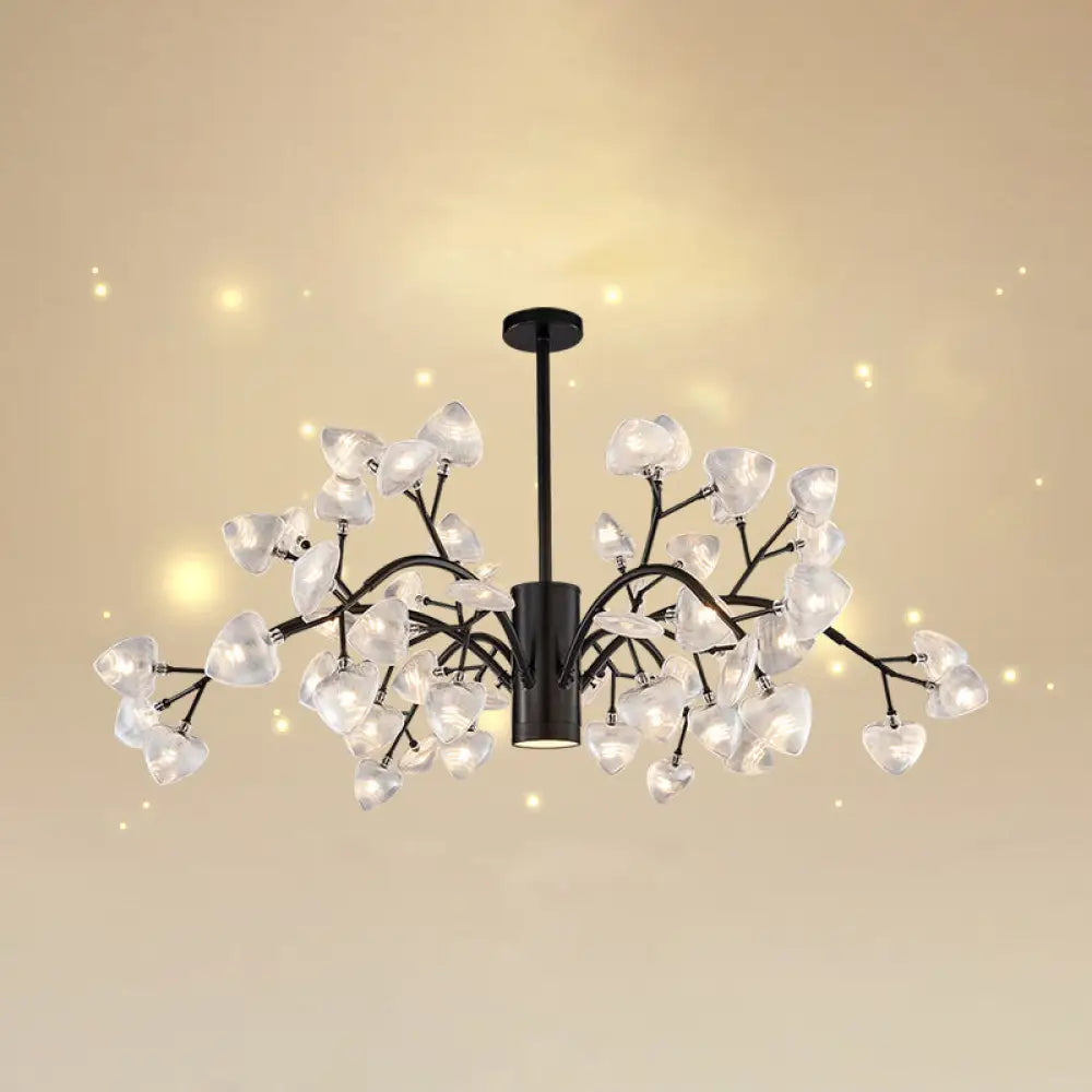 Modern Firefly Chandelier With Clear Acrylic Leaf Shades For Bedroom And Corridor Lighting 54 /