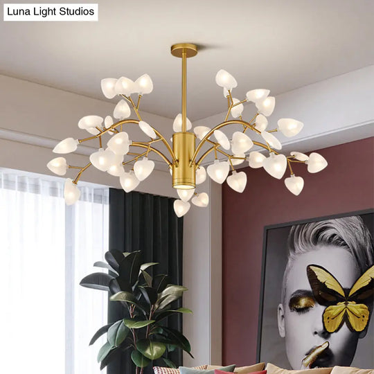 Sleek Firefly Chandelier Pendant Light: Ribbed Acrylic Led | Living Room Hanging Light 45 / Gold