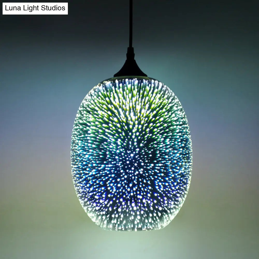 Modern Firework Glass Pendant Lamp For Dining Room With 1 Bulb - Geometry Design