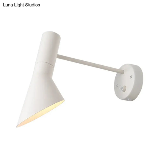 Modern Flare Wall Sconce Light In White/Grey With Rotating Node