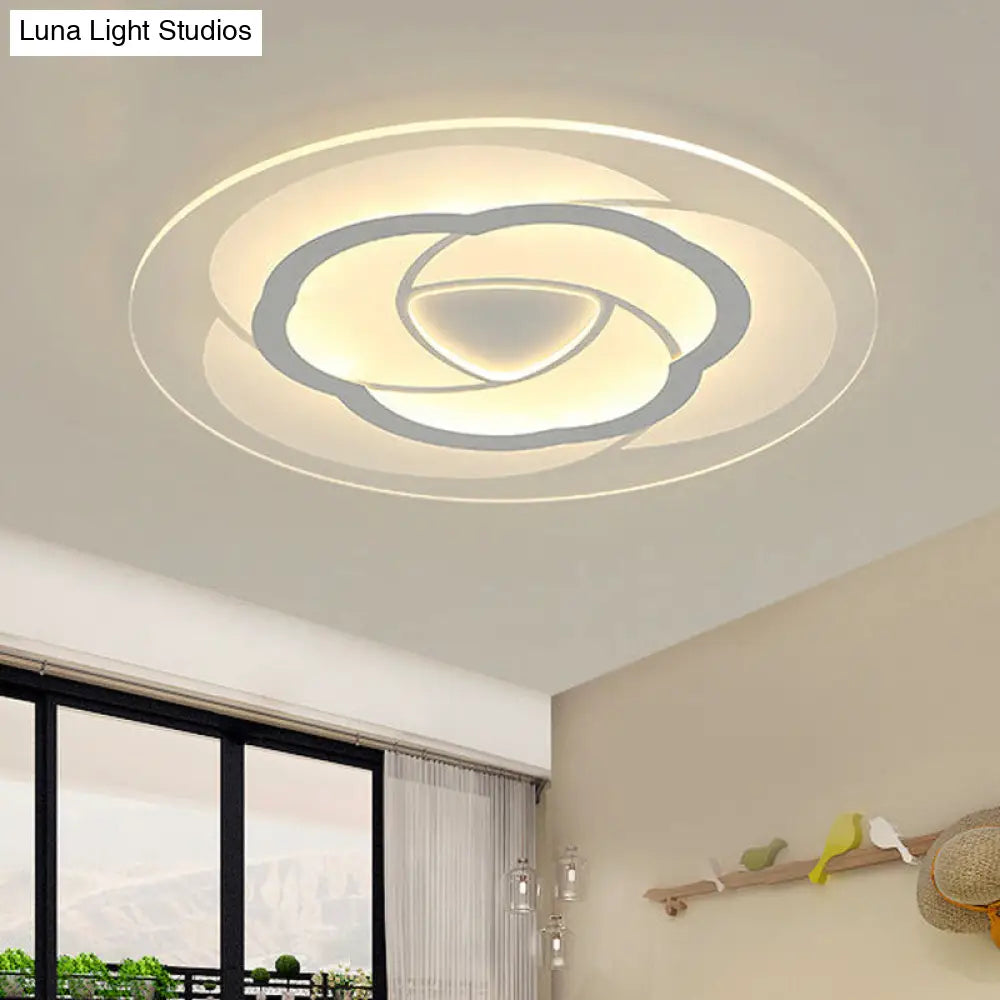 Modern Floral Flushmount Led Ceiling Light In Warm/White 16/19.5/23.5 Wide