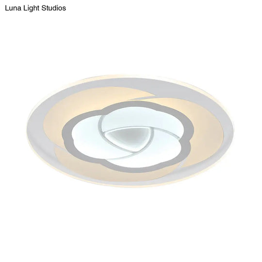 Modern Floral Flushmount Led Ceiling Light In Warm/White 16/19.5/23.5 Wide