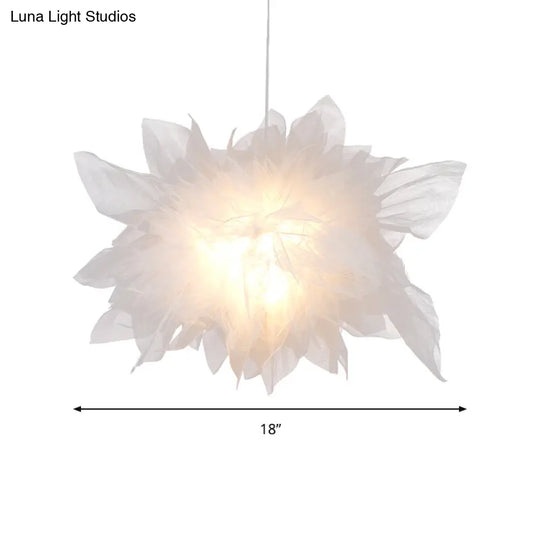 Modern Floral Pendant Light In White Perfect For Bedroom Decor