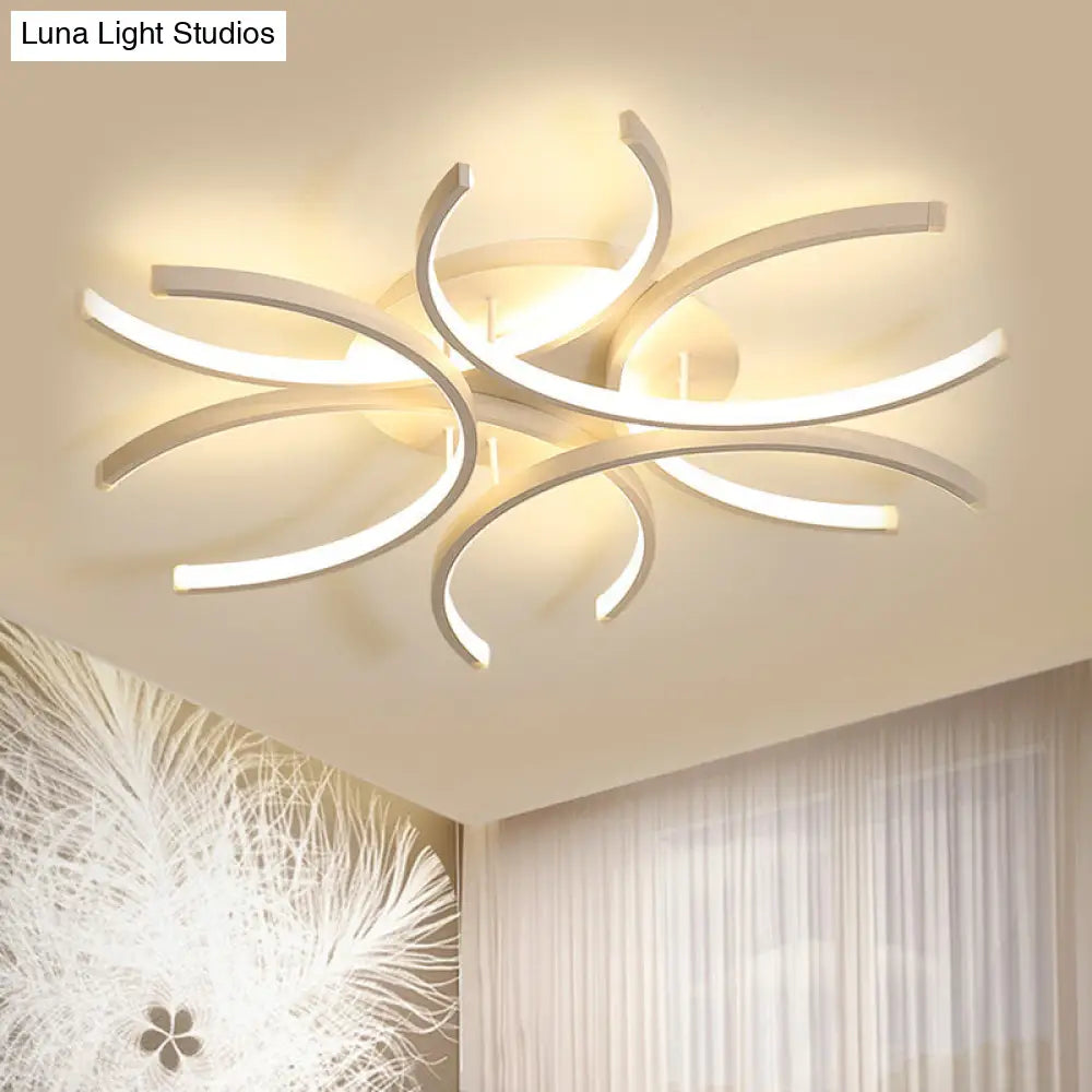 Modern Flower Acrylic Led Ceiling Light In Warm Or White - 23.5/31.5/39 Wide
