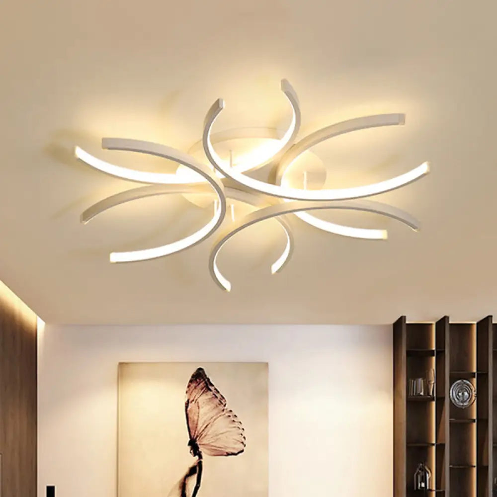 Modern Flower Acrylic Led Ceiling Light In Warm Or White - 23.5’/31.5’/39’ Wide / 23.5’