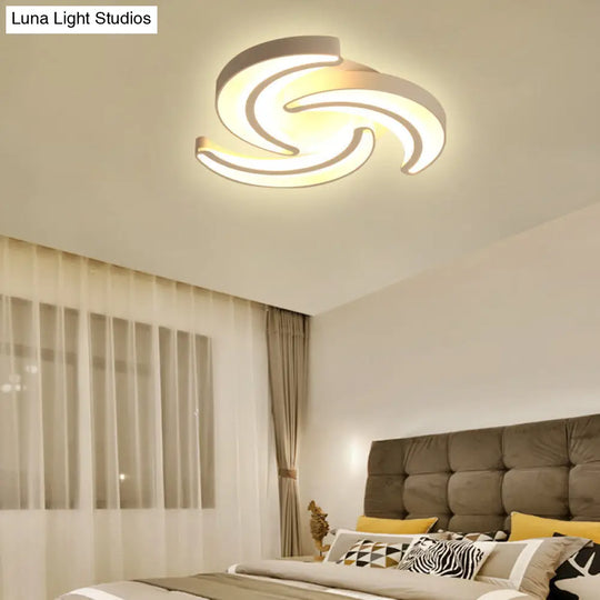 Modern Flower Flush Mount Led Ceiling Light In White For Hotels 3 / Warm