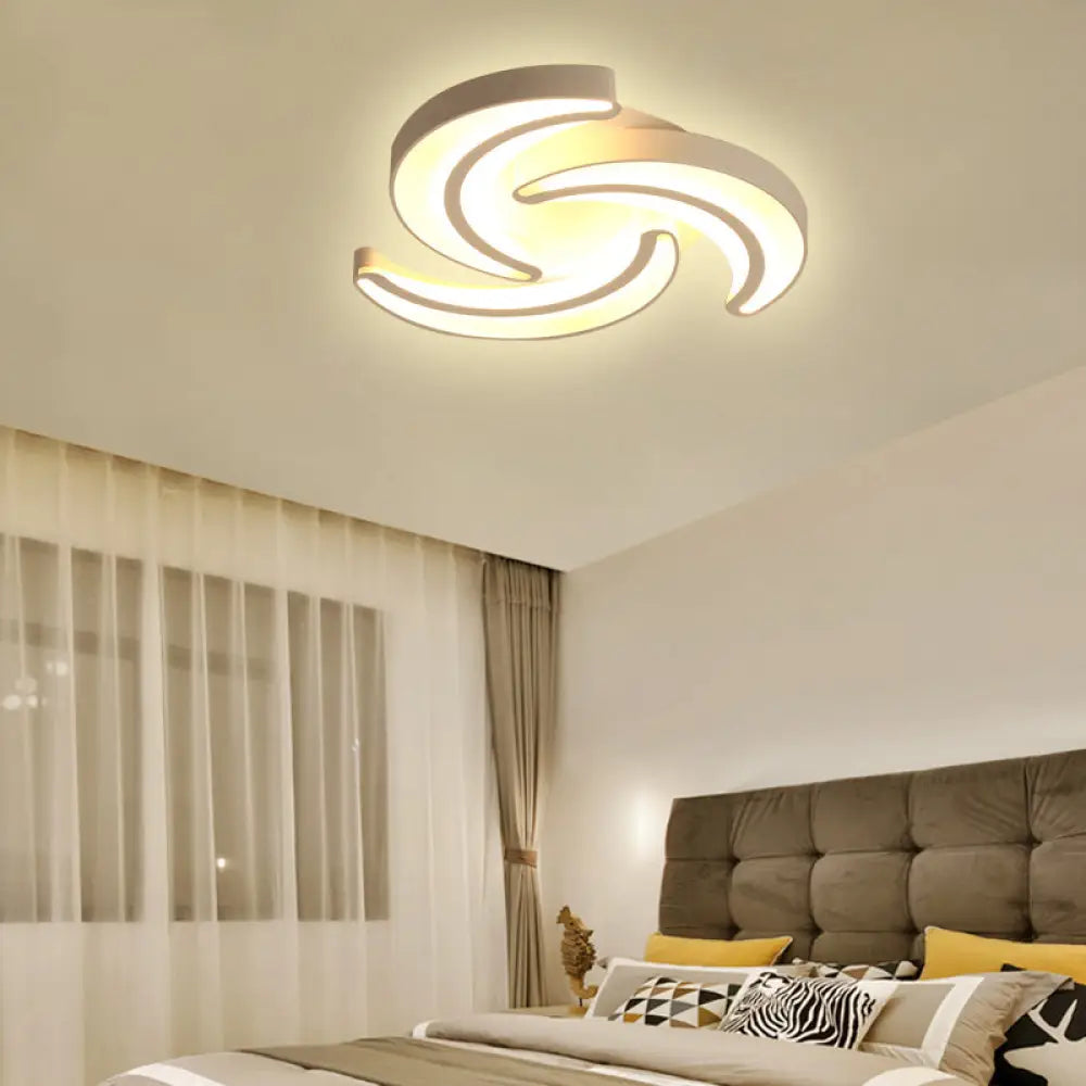 Modern Flower Flush Mount Led Ceiling Light In White For Hotels 3 / Warm