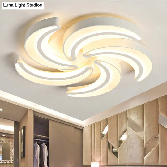 Modern Flower Flush Mount Led Ceiling Light In White For Hotels 5 / Warm