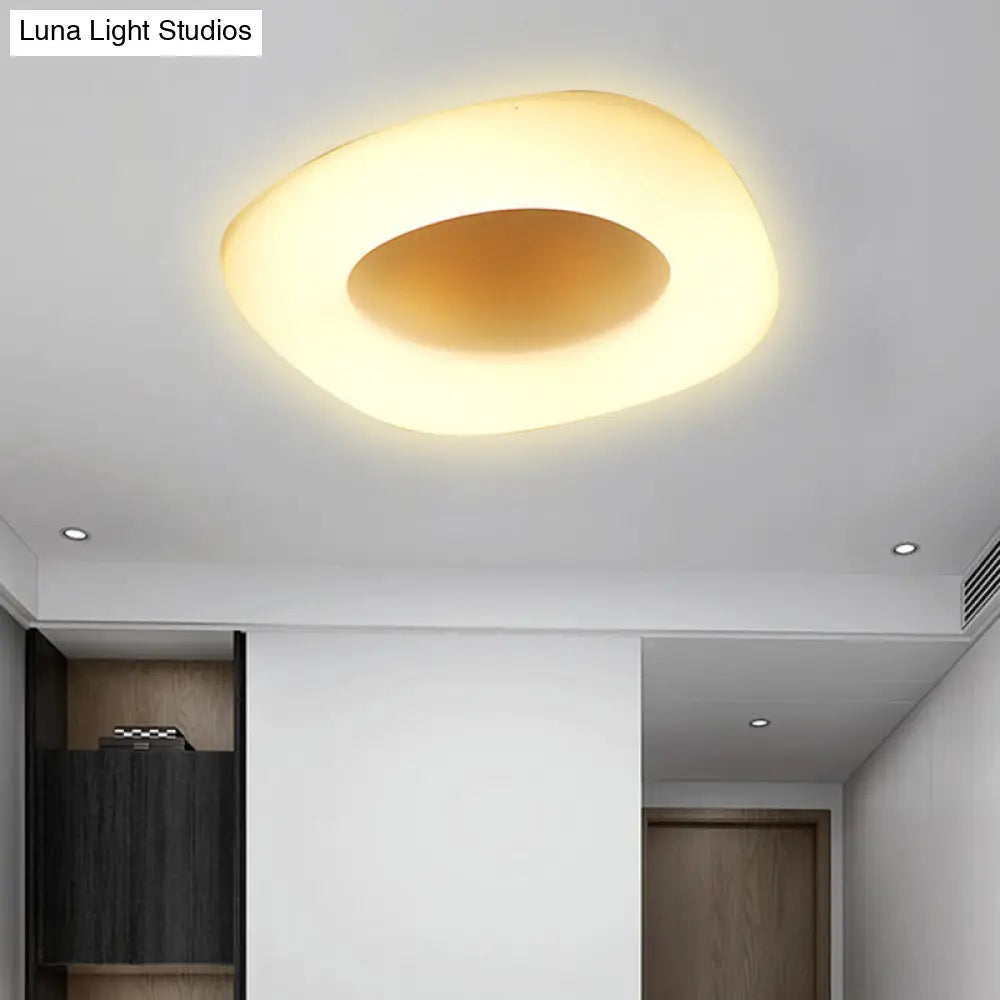 Modern Flush Ceiling Light: Circle/Square Acrylic Led Lamp For Porch And Bathroom White / L Square