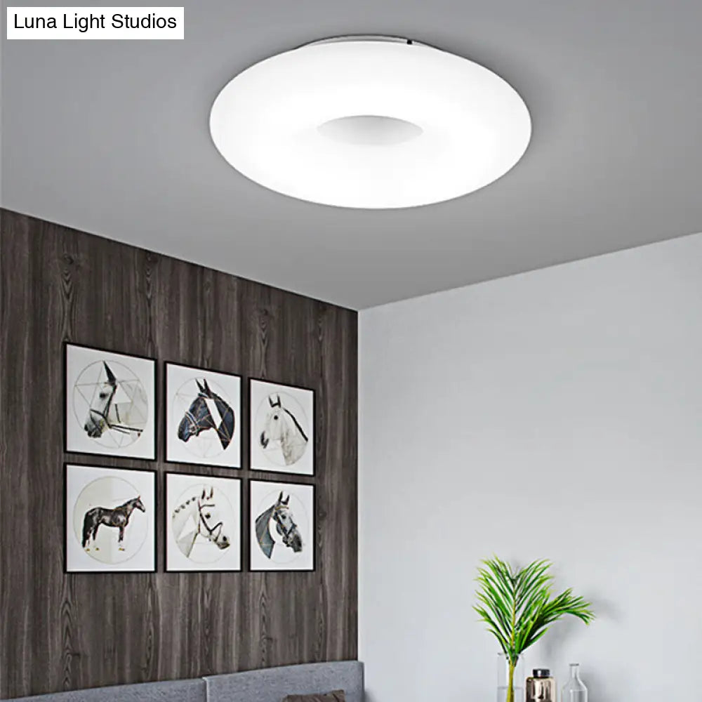 Modern Flush Ceiling Light: Circle/Square Acrylic Led Lamp For Porch And Bathroom White / S Round