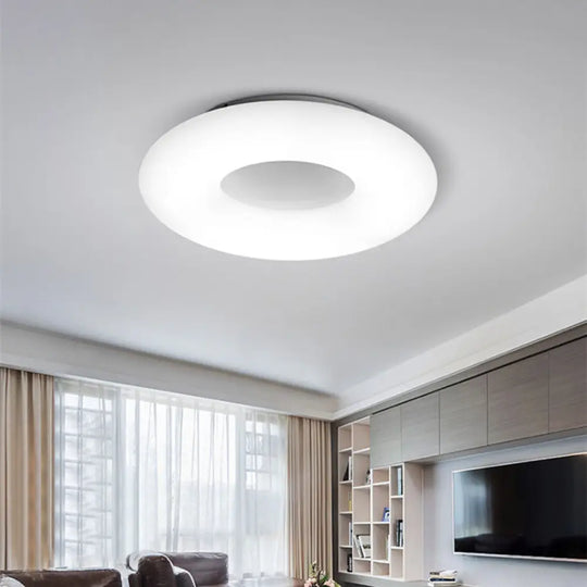 Modern Flush Ceiling Light: Circle/Square Acrylic Led Lamp For Porch And Bathroom White / L Round