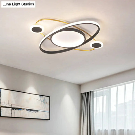 Modern Flush Mount Ceiling Light: White Led Acrylic Fixture For Living Room With Warm/White Lighting