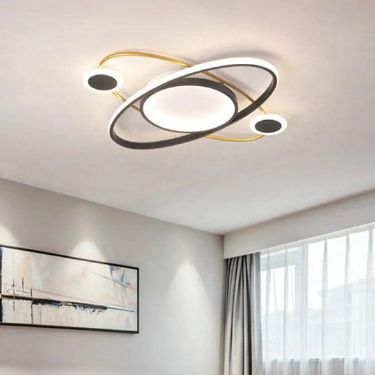 Modern Flush Mount Ceiling Light: White Led Acrylic Fixture For Living Room With Warm/White