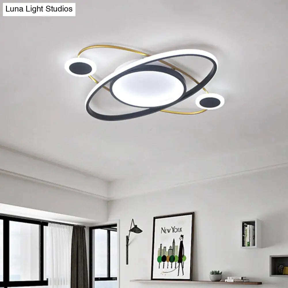 Modern Flush Mount Ceiling Light: White Led Acrylic Fixture For Living Room With Warm/White Lighting