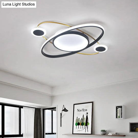 Modern Flush Mount Ceiling Light: White Led Acrylic Fixture For Living Room With Warm/White Lighting