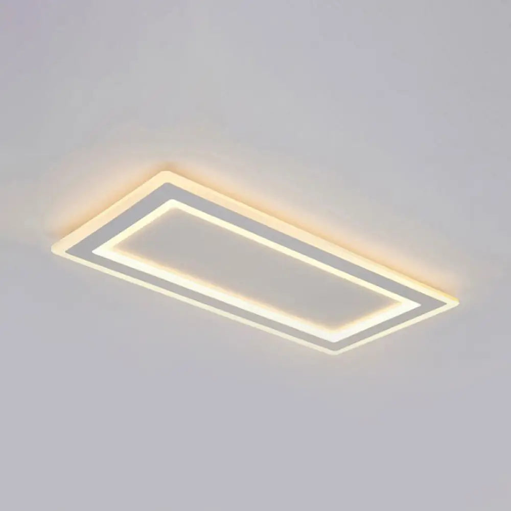 Modern Flush Mount Ceiling Light With Thin Acrylic Frame - Warm/White Led Indoor Lighting White /