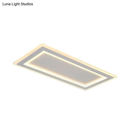 Modern Flush Mount Ceiling Light With Thin Acrylic Frame - Warm/White Led Indoor Lighting