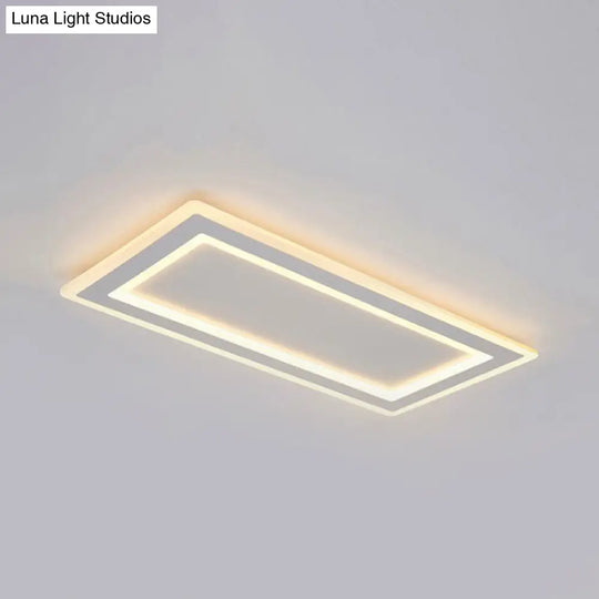 Modern Flush Mount Ceiling Light With Thin Acrylic Frame - Warm/White Led Indoor Lighting White /
