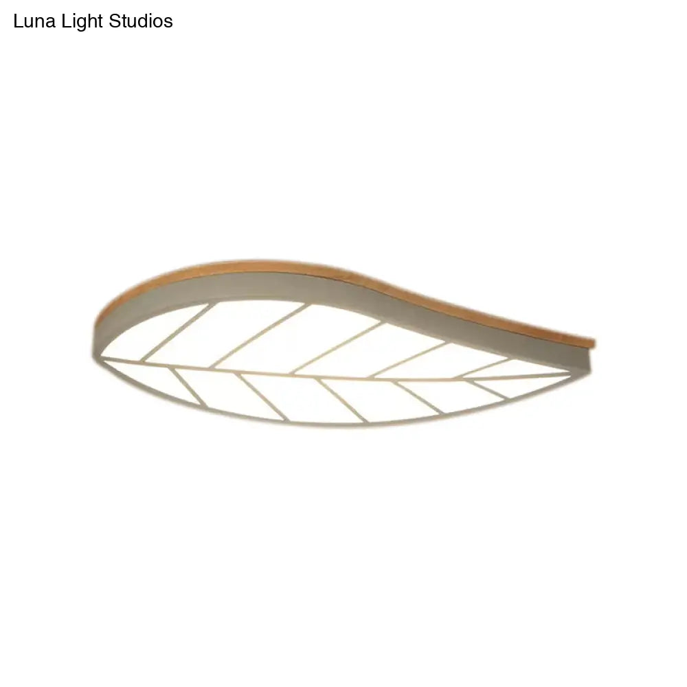 Modern Flush Mount Leaf Ceiling Lamp For Child’s Bedroom With Undertint Finish