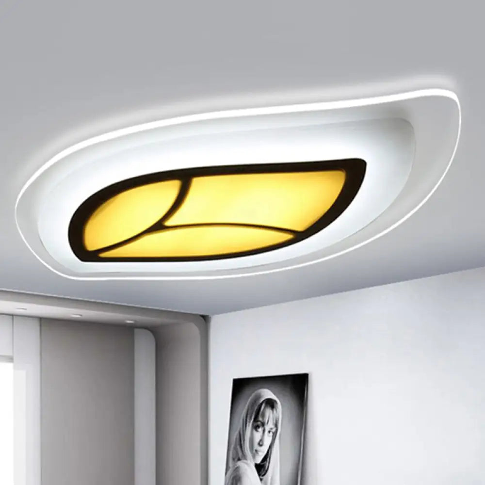 Modern Flush Mount Leaf Ceiling Light: 21.5’/35.5’/39’ Acrylic Wide In Warm/White For Bedroom