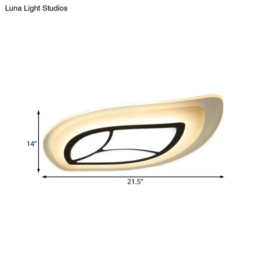 Modern Flush Mount Leaf Ceiling Light: 21.5’/35.5’/39’ Acrylic Wide In Warm/White For Bedroom