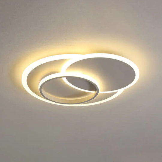 Modern Flush Mount Led Ceiling Lamp For Bedrooms - 19’/23’ Wide Stepless Dimming Remote Control