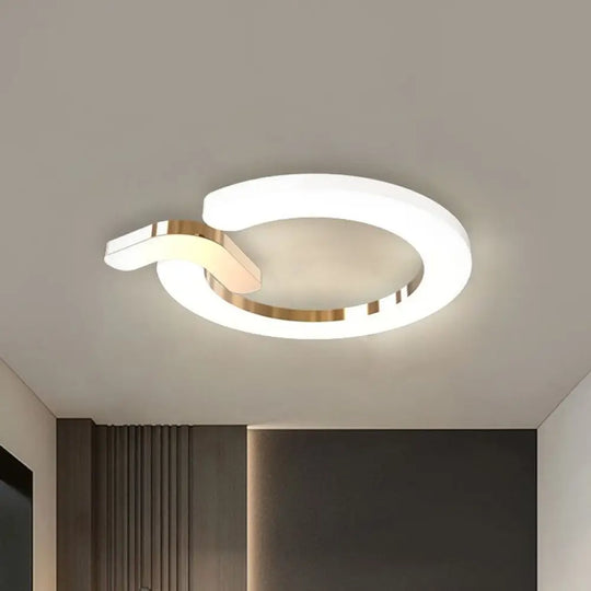 Modern Flush Mount Led Ceiling Lamp In Gold - Simple Circle Design 16’/23.5’ Metallic Finish / 16’