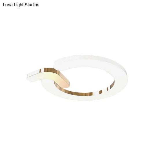 Modern Flush Mount Led Ceiling Lamp In Gold - Simple Circle Design 16’/23.5’ Metallic Finish
