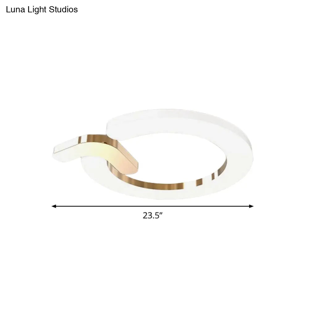 Modern Flush Mount Led Ceiling Lamp In Gold - Simple Circle Design 16’/23.5’ Metallic Finish