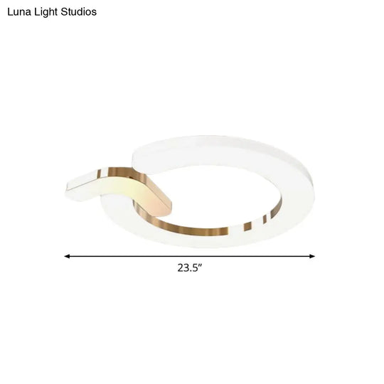 Modern Flush Mount Led Ceiling Lamp In Gold - Simple Circle Design 16/23.5 Metallic Finish