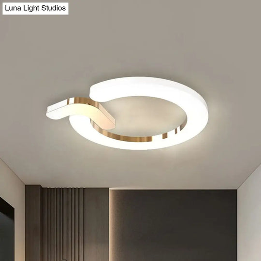 Modern Flush Mount Led Ceiling Lamp In Gold - Simple Circle Design 16/23.5 Metallic Finish / 16