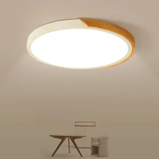 Modern Flush Mount Led Ceiling Light - Disc Shape | Available In Multiple Sizes And Finishes White