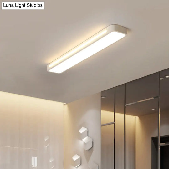 Modern Flush Mount Led Ceiling Light With Acrylic Diffuser - White/Warm 19’/23’/31’ Wide