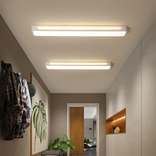 Modern Flush Mount Led Ceiling Light With Acrylic Diffuser - White/Warm 19’/23’/31’ Wide
