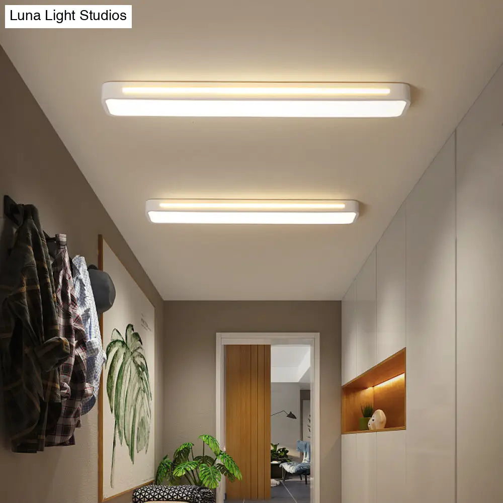 Modern Flush Mount Led Ceiling Light With Acrylic Diffuser - White/Warm 19/23/31 Wide White / 19