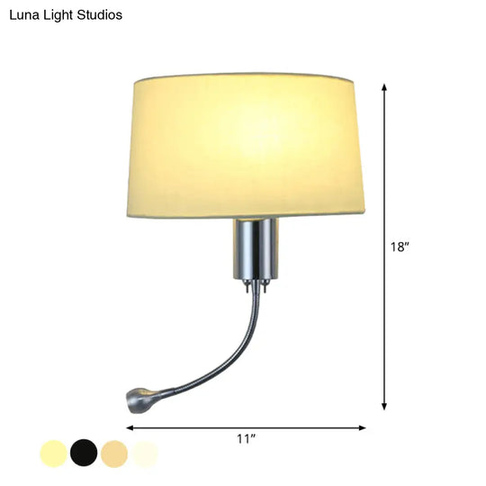 Modern Flush Wall Sconce With Half-Empire Shade - 1 Head Bedroom Spotlight Lamp For Reading