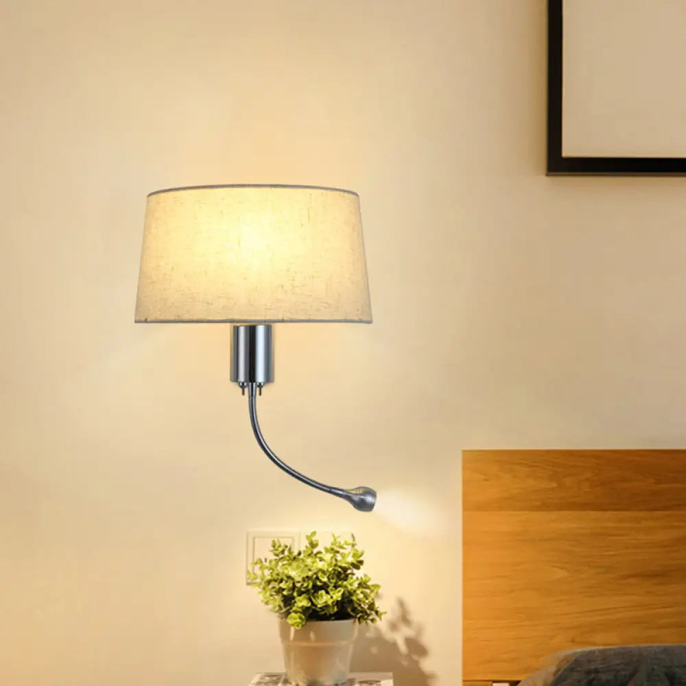 Modern Flush Wall Sconce With Half-Empire Shade - 1 Head Bedroom Spotlight Lamp For Reading